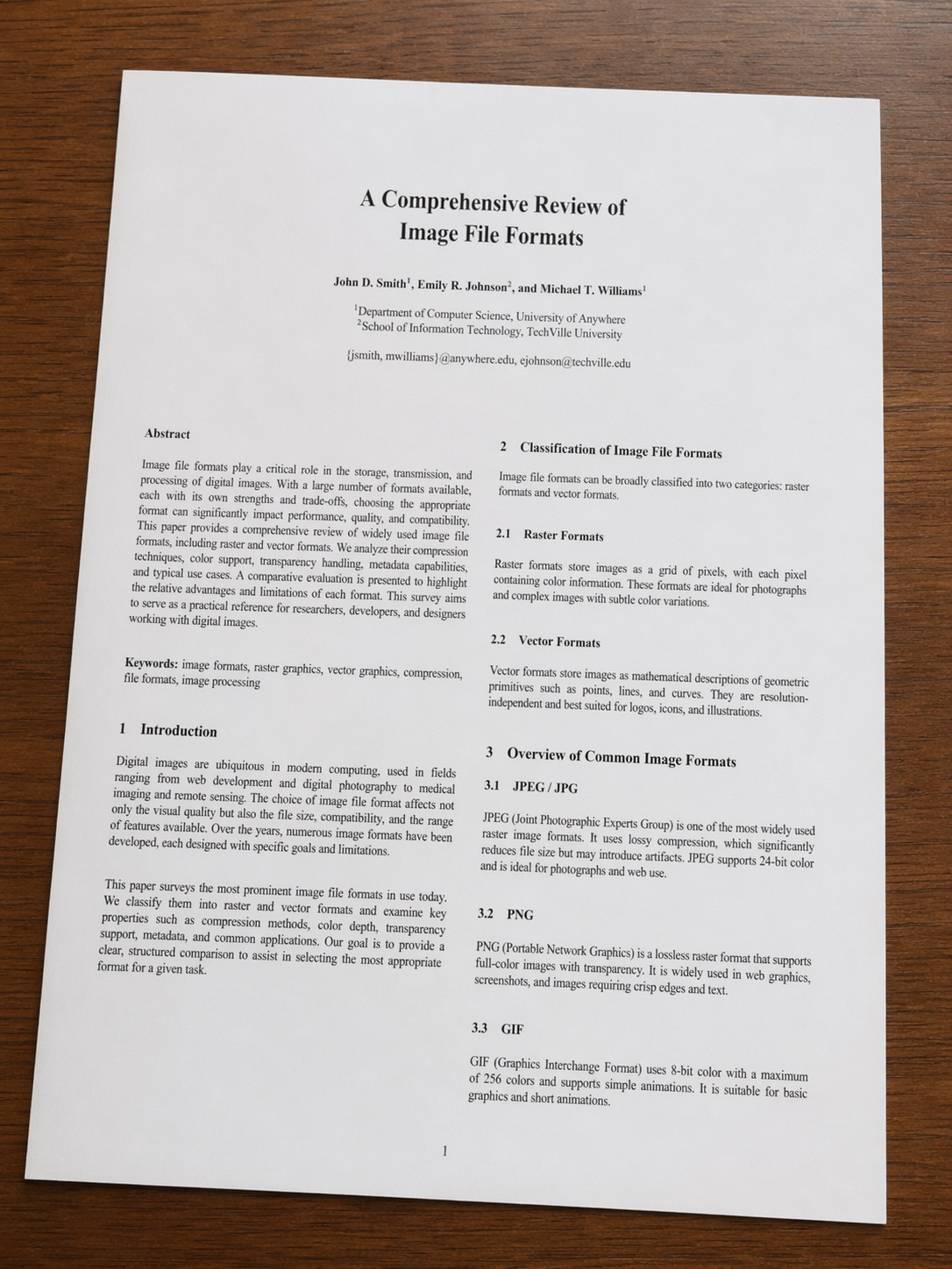 Photo of research paper lying on table